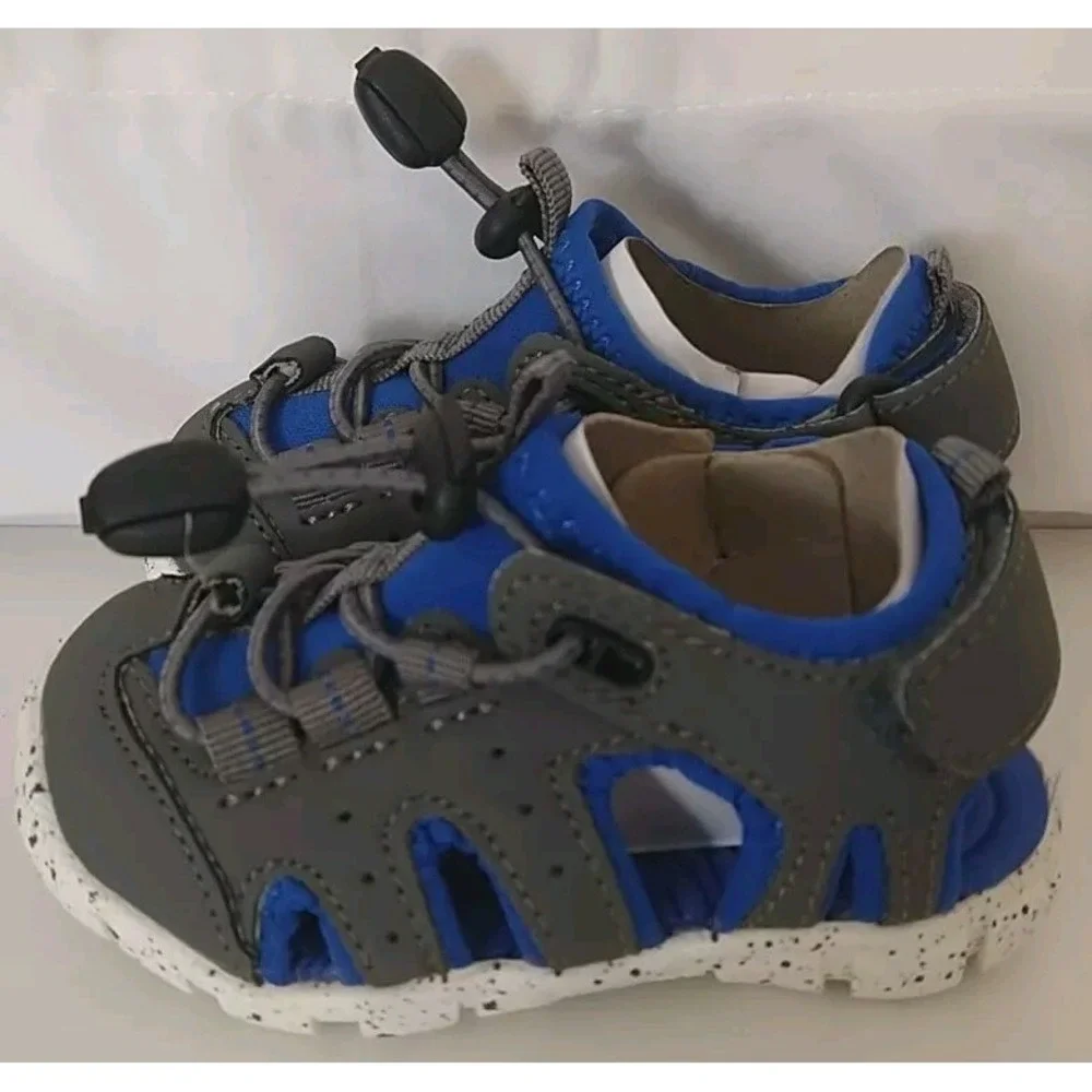 Max + Jake Lil Wade Toddler Sandals Size 5M Gray Blue Waterproof Adjustable